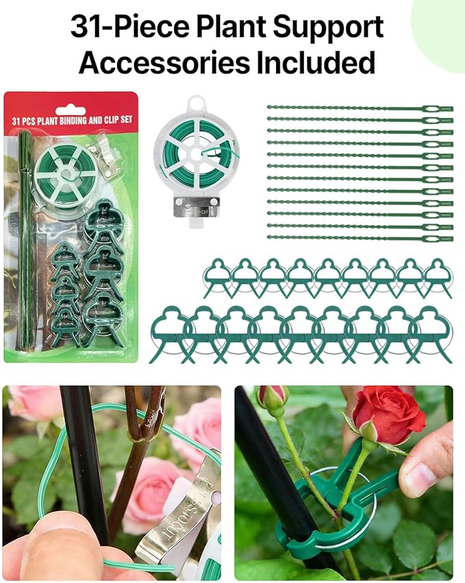 Suteck Garden Trellis for Climbing Plants Outdoor, 71” H x 20” W, 4 Pack Metal Garden Trellis with Rustproof Powder-Coated, Rose Trellis for Patio Lawn Yard, Flower & Vegetable Support