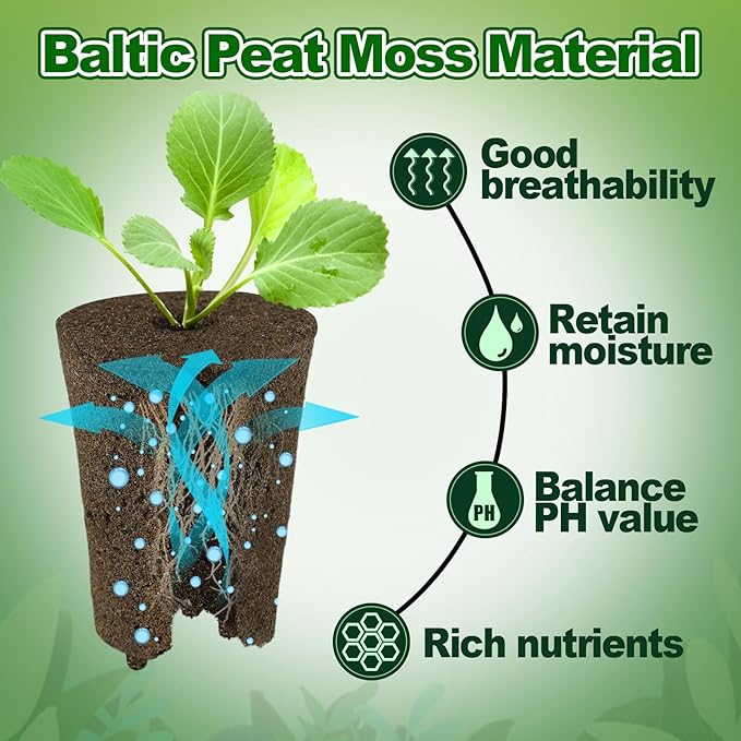 Bigmeta 50 Pcs Rooting Sponges, Starter Plugs for Seedlings or Cuttings, Rapid for Soil, Tray or Planting Pods Plant Rooter, Promotes Herbs Vegetable Flowers Growth