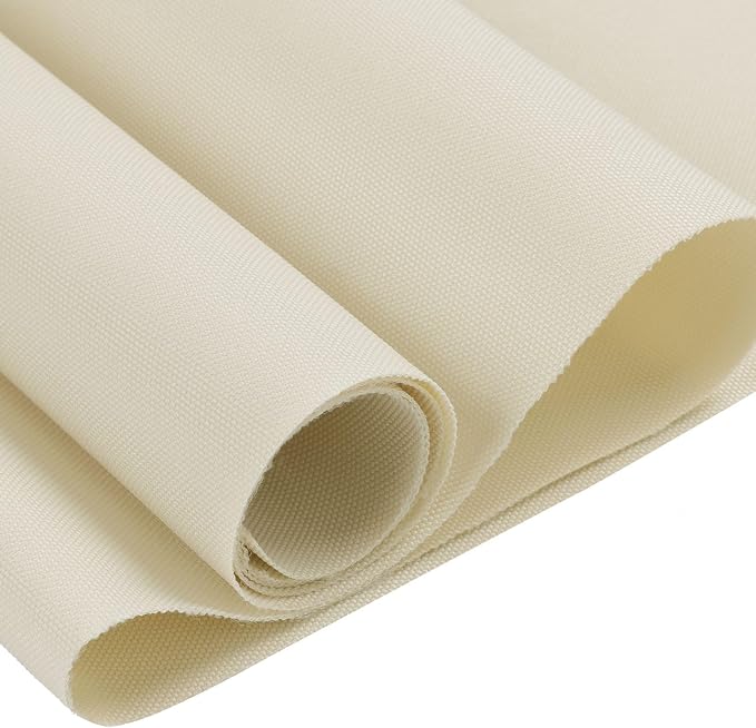 Thickened Waterproof Canvas Fabric by The Yard 1200D 58" W Outdoor Upholstery Material Heavy Duty Fabric Water Resistant Sewing Material for Chair Patio Cushion Purse Bag 1 Yard Ivory