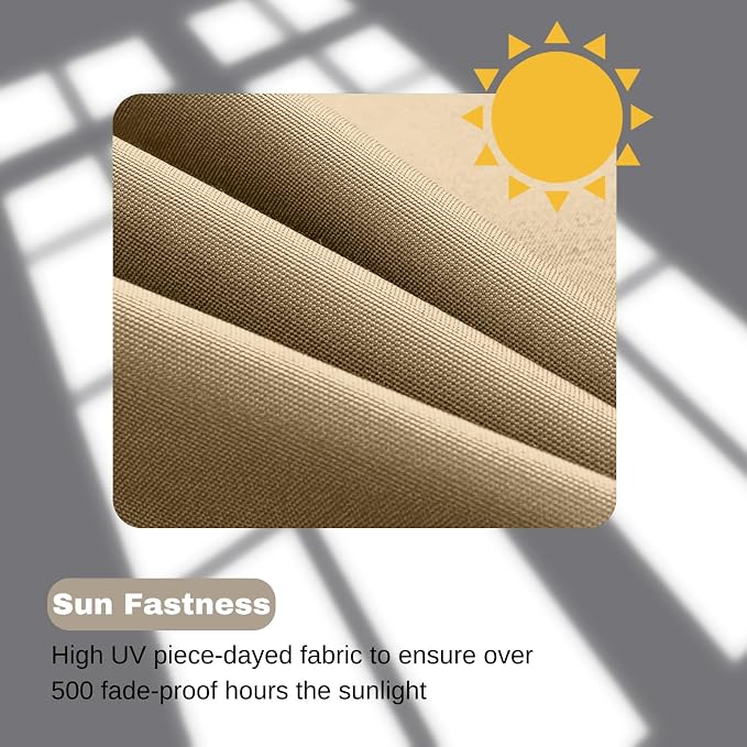 idee-home Outdoor Chair Cushions Set of 4, 19" x 19" Thick D-Shaped Patio Furniture Outdoor Seat Cushions Waterproof with Ties, Dining Pads