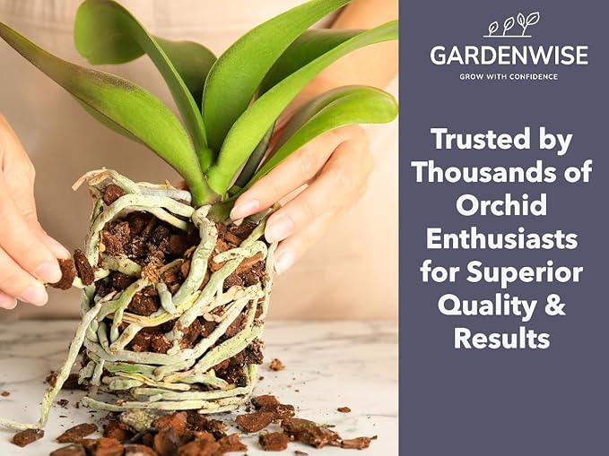 GARDENWISE Premium Orchid Bark for Potting Mix – Ready-to-Use Pine Bark for Indoor Plants, Orchid Repotting & Soil Mix Creation, Ideal Orchid Medium (2 quarts)