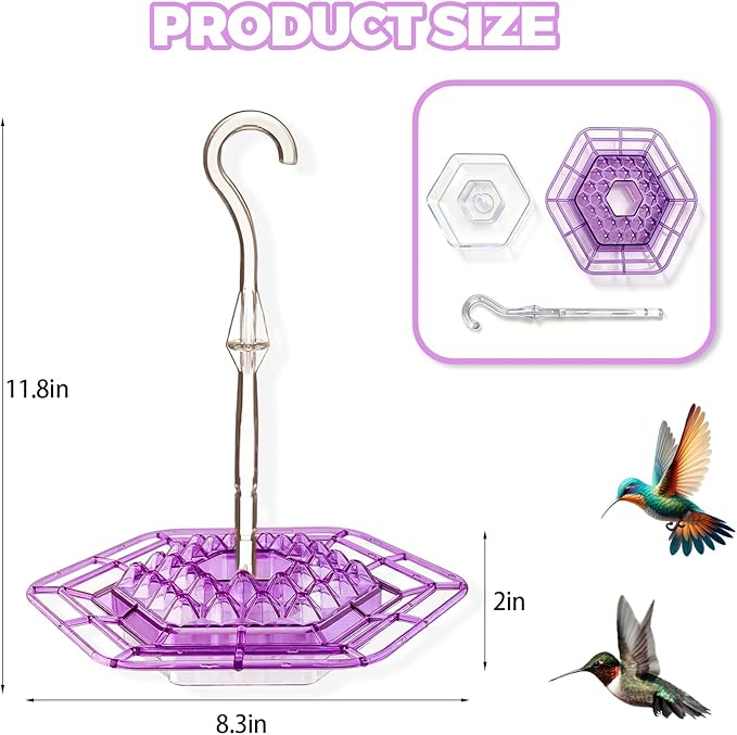 Hummingbird Feeder for Outdoors Hanging,16 OZ Humming Birds Feeders with 30 Bee Proof Leak Proof Feeding Ports,Bird Feeder for Outside,Gifts for Women Mom,Hanging Garden Yard Décor