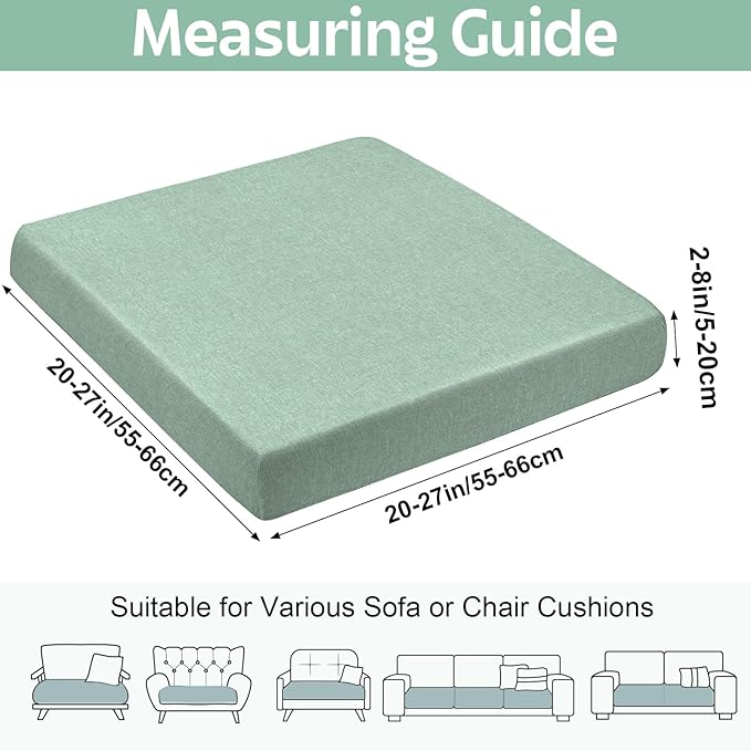 pickyNproud 12Pcs Patio Cushion Covers Stretch Outdoor Couch Cushions Slipcovers Replacement Washable Furniture Protector with Elastic Bottom Sofa Chair Seat Cover, Aqua Green