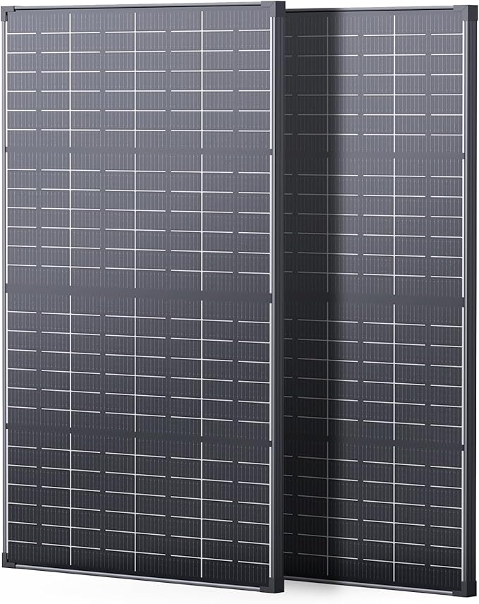 430W Anti-Shading Bifacial Solar Panel,Callsun 2PCS 215 Watt N-Type 16BB Monocrystalline PV Module, Over 25% High Efficiency,Ideal for 12V/24V System,RV,Marine,Power Station,Off-Grid