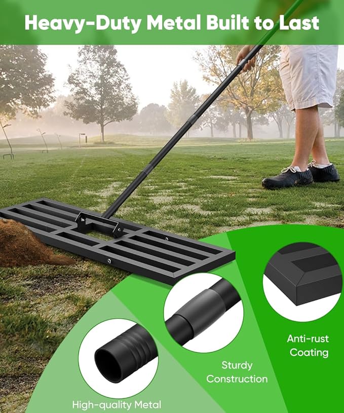 Raised Garden Bed Kit and Lawn Leveling Rake