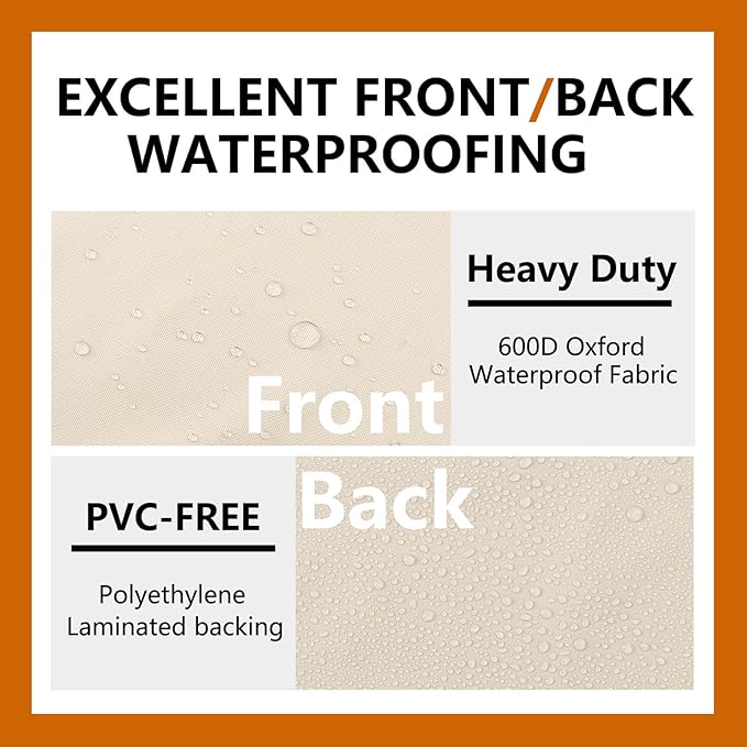 Outdoor Sectional Cover, Heavy Duty Patio Furniture Cover, 100"X100" Waterproof 600D Patio Sectional Protector, L-Shape Lawn Outdoor Furniture Covers