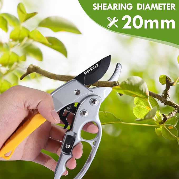 Premium German-Made Pruning Shears – Ergonomic, Heavy-Duty Hand Pruners Designed for Precision Cutting of Plants; Ideal for Gardeners and Individuals with Arthritis or Reduced Hand Strength
