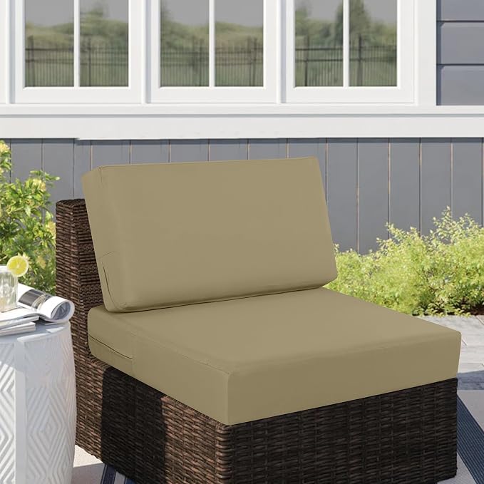 idee-home Outdoor Chair Cushions for Patio Furniture, Outdoor Seat Cushion | Waterproof Hampton Bay Deep Seat Replacement Couch Cushions for Garden Lawn Backyard Deck 26.5 x 26.5