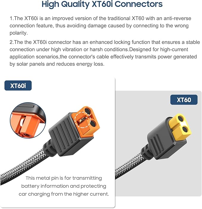 XT60i Charging Cable Car Cigarette Lighter Male Plug Connector for EF ECOFLOW River Delta 3 2 Pro Max Plus Anker SOLIX DJI Power 1000 500 AC70 AC50B EB55 Portable Power Station 4FT