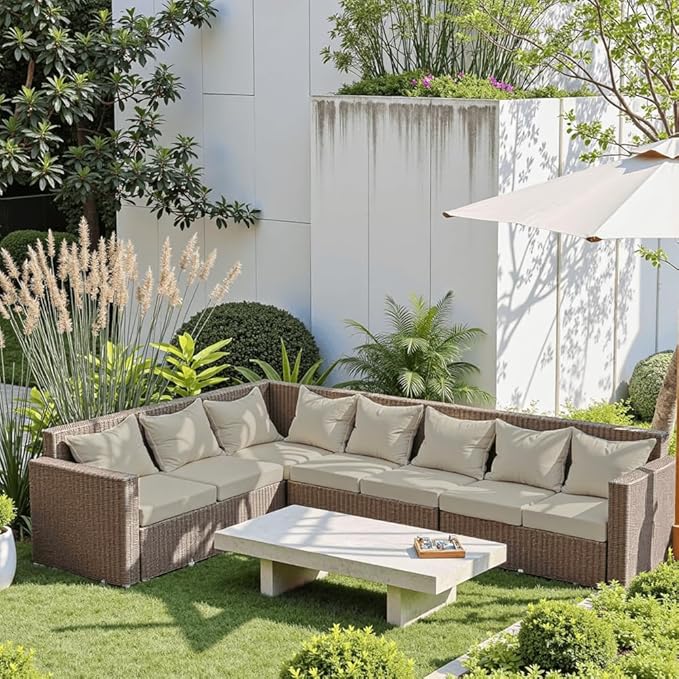 PatioGlow Outdoor Seat Cushion Set 24 x 24 x 4 Inch, Waterproof & Fade Resistant Patio Furniture Cushions with Removable Cover, Thick Deep Seating Pads for Outside Chair Sofa Couch