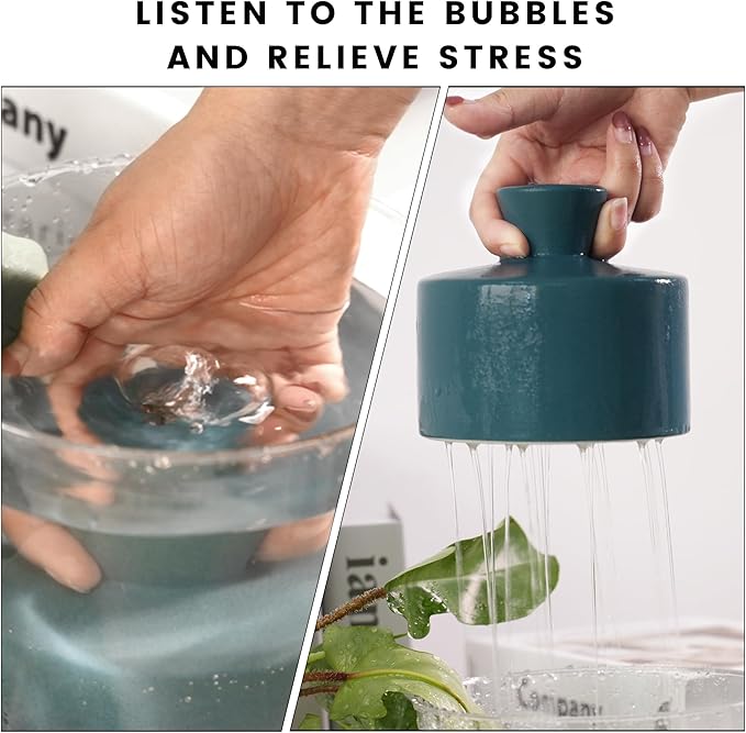 Ceramic Watering Bell, Decorative Watering Can for Plants, Stylish Indoor and Outdoor Watering Pot, Perfect for Home Garden and Office Décor (Green 19 fl oz)
