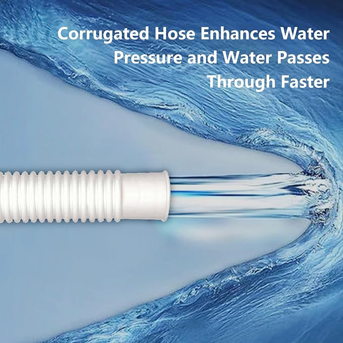 1-1/4-Inch Replacement Pool Hoses for Intex Coleman Bestways Above Ground Pools,1.25" Diameter Pool Hose Compatible with Intex Pump Models #607/#637 (White- 3 Pack)