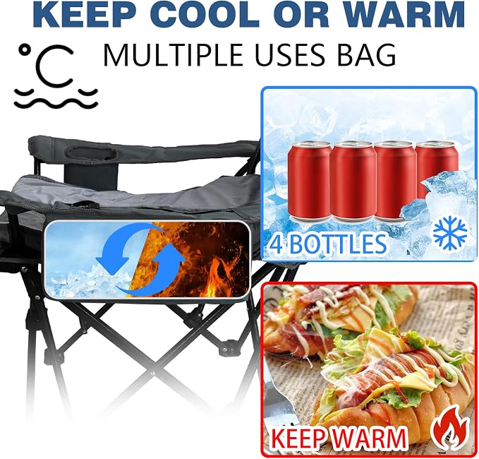 Reclining Camping Chair 4 Position with Foot Rest Comfortable for Adults 265Ibs Folding Lounger Mesh Beach Chair with Cooler Bag,Cotton Cushion and Cup Holder for Outdoor Patio