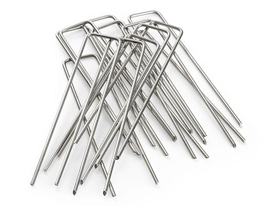 Stainless Steel Landscape Garden Staples Pins, 6-inch, 11 Gauge, Unlike Imposters Won't Rust - Perfect for Landscape Fabric, Irrigation Lines - 100 Pack