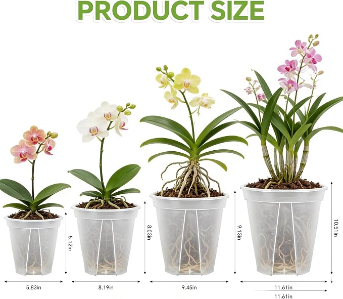 6/8/10/12 Inch Large Clear Nursery Deep Pots with Drainage Hole 12 Pack, Deep Plant Pots with Drainage for Seedling Flower Vegetable, Ideal for Hyacinths, Amaryllis, Reusable Deep Pots