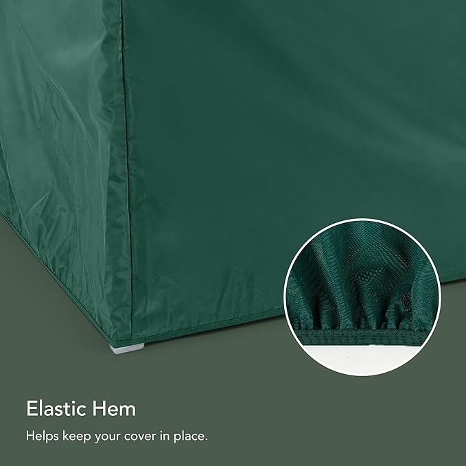 Covermates Classic Chaise Lounge Cover – Weather-Resistant Vinyl Outdoor Furniture Cover with Mesh Vent, Elastic Hem, UV Protection, Lightweight Patio Chair Cover, 30W x 85D x 40H, Green