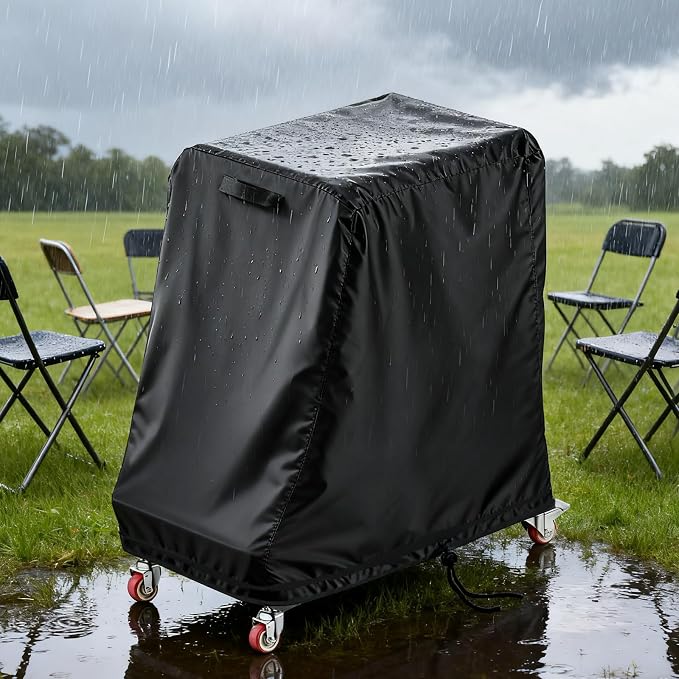 Folding Chair Rack Cover for VEVOR L-Shape, Waterproof Chair Cart Cover, Folding Chairs Storage Dolly Chairs Holder Covers- 43” L x 21" W x 43" H