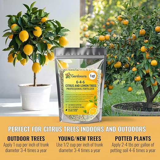 𝐁𝐄𝐒𝐓𝐒𝐄𝐋𝐋𝐄𝐑 Citrus Fertilizer + Vital Micronutrients - Perfect Balanced NPK for All Citrus - for Indoor and Outdoor Plants - Orange, Lime, Avocado and Lemon Tree Fertilizer - 3 QUARTS