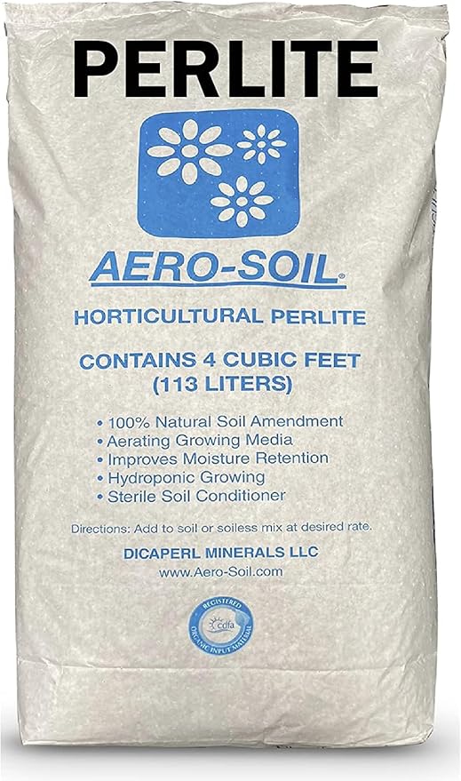 AeroSoil Perlite Premium Horticultural Grade Soil Additive Drainage and Growth - Coarse 4 Cubic Foot