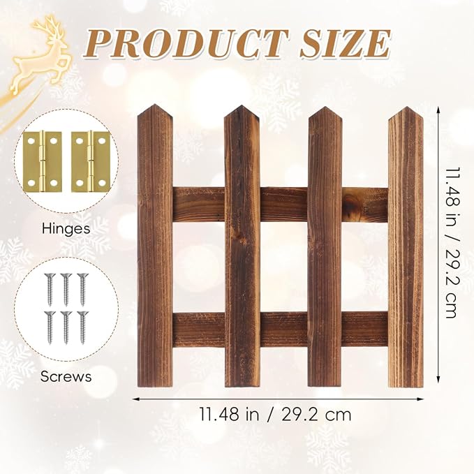 DOITOOL Wooden Picket Fence Garden Border, Decorative Garden Fence Animal Barrier Landscape Fencing Border for Dogs, Flower Bed, Yard and Patio Outdoor Decor (Total Length: 120cm, Height: 30cm)