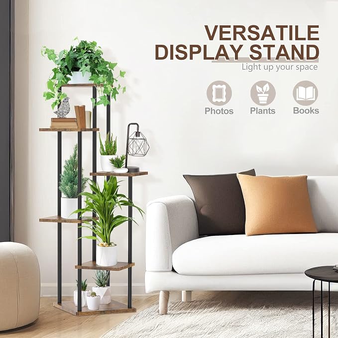 Oppro Plant Stand Indoor Outdoor Set of 2, Tierd Corner Plant Stands Holder, Iron Flower Shelf Display Rack for Window Balcony Garden Patio