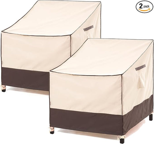 F&J Outdoors Waterproof UV Resistant Large Deep Seat Patio Lounge Chair Cover, 40" W x 40" D x 36" H, 2Pack