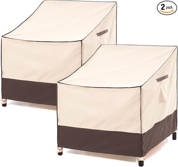 F&J Outdoors Waterproof UV Resistant Patio Dining/Adirondack Chair Cover, 28" W x 30" D x 36" H, 2Pack