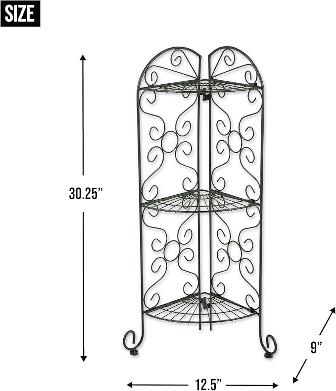 Zingz & Thingz Enchanting Secret Garden Collection Plant Stand, 12.5x9x30.25, Corner