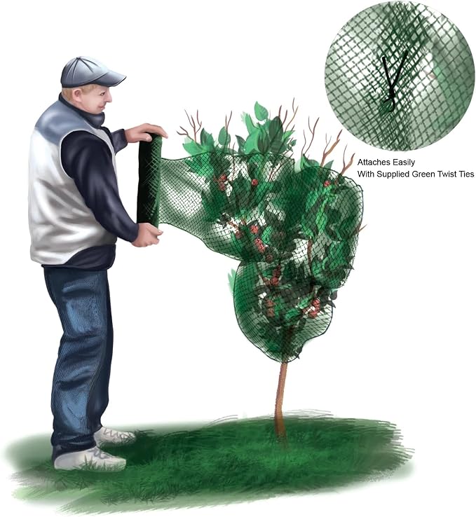 Netting Rolls 330' x 18" Wide. A Great Deer Deterrent for odd Shaped Plants and Especially Young Trees. Also Provides Protection for Your Plants from Heavy Snow and ice Damage.