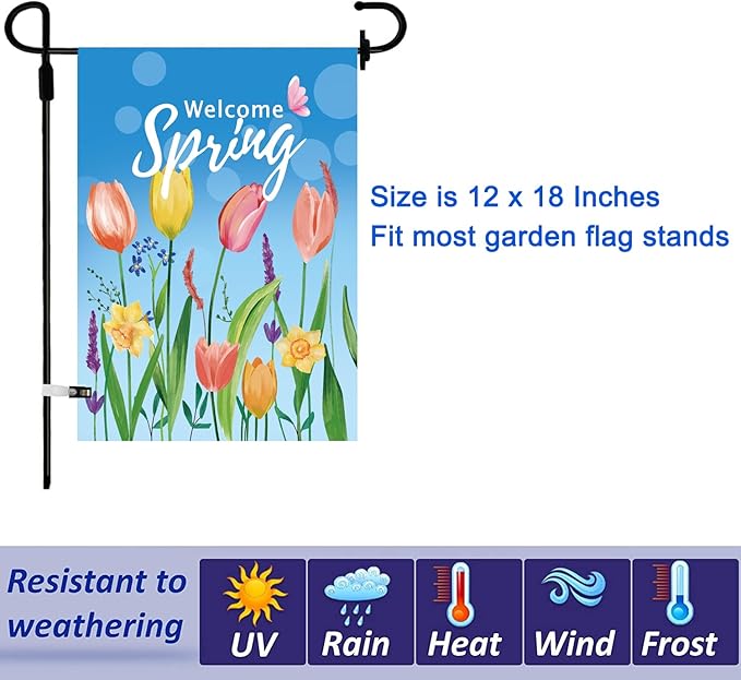 Seasonal Garden Flags Set of 12 Double Sided 12 x 18 Inch Yard Flags, Small Garden Flags for Outside, Fall Winter Halloween Christmas Outdoor Flags, Holiday Flags for All Seasons