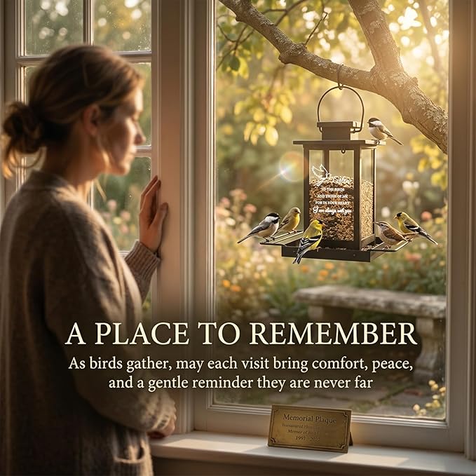 Memorial Bird Feeders for Outdoors, Sympathy Gifts for Loss of Loved One Dad Mom, Remembrance Condolences Bereavement Funeral Gift Idea, Grief Home Decor Sorry Loss Outside Garden