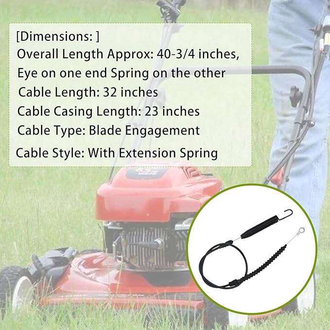Deck Engagement Cable 946-05124A Fit for Craftsman Cub Cadet, MTD, Troybilt, Huskee, Murray, Troy Bilt, Yard Machines & Yard-Man 746-05124A 746-05124 946-05124 Lawn Mower