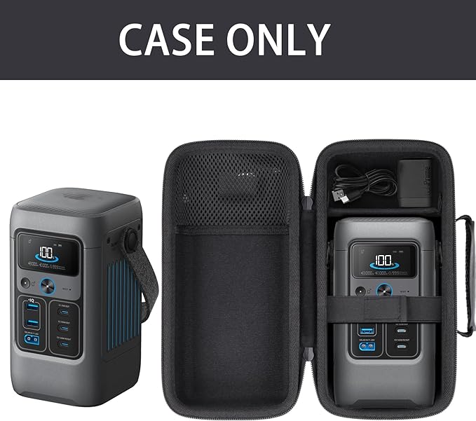 co2CREA Hard Travel Case Compatible with Anker SOLIX C200 DC Power Bank Station, Outdoor 192Wh 60,000mAh Portable Power Station, 200W Solar Generator