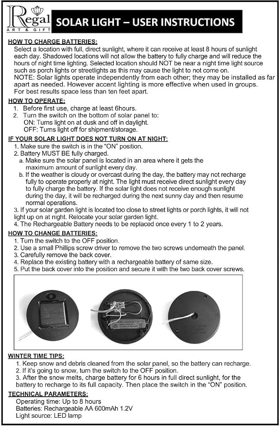 Regal Art & Gift Hot Air Balloon Solar Lantern – Hanging Solar-Powered LED Lights, Waterproof Portable Decorative Outdoor Lamp Made of Metal & Glass for Garden, Patios & Pathway – Stripe (Large)