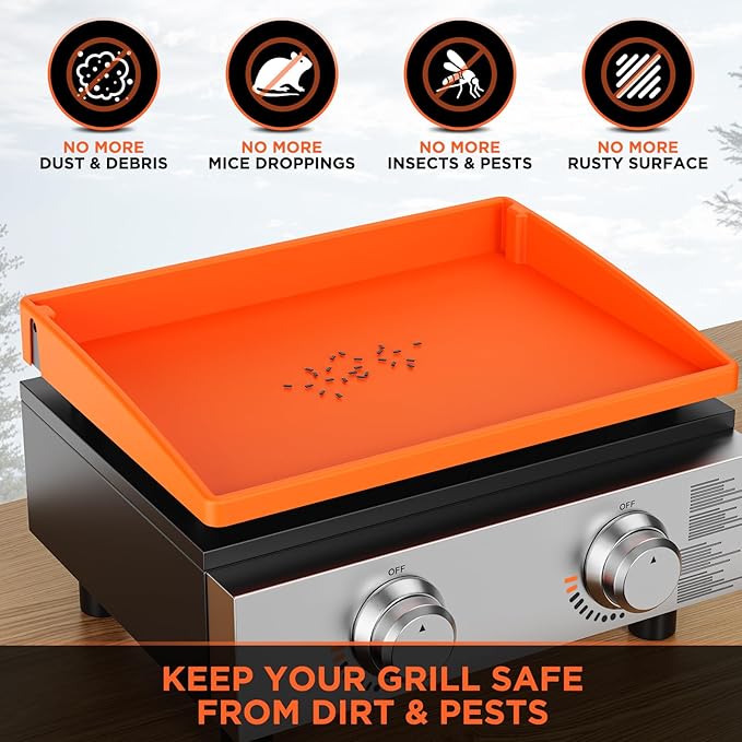 22" Silicone Griddle Mat for Blackstone 22 Inch Grill, Heavy Duty Food Grade Silicone Griddle Cover, Protect Your Grill from Dirt & Rust All Year Round