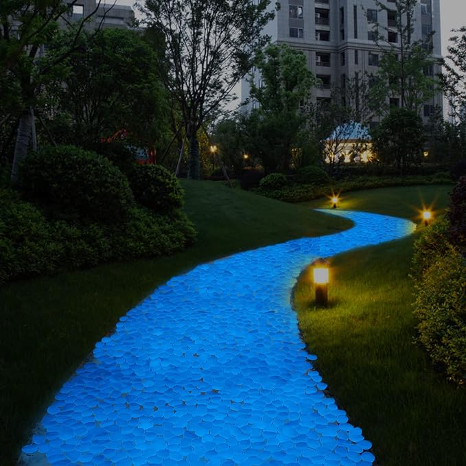 Kaiyuan Dynasty Glow in The Dark Rocks Outdoor Decorative Stones 600Pcs Pink Glow Stones Glowing Rocks for Patio Outdoor Glow Rocks Luminous Pebbles Gardening Glow Stones Vase Decor