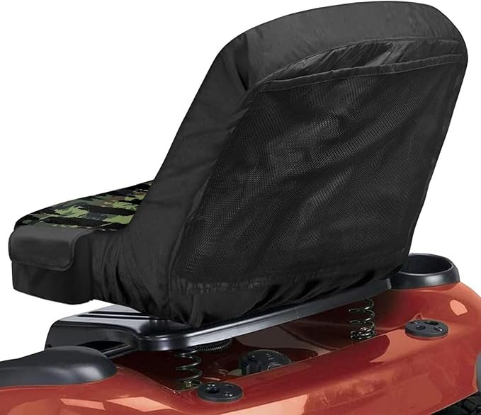 American Flag Tractor Seat Cover with Drink Pouch Deer Lawn Mower Seat Cover Protector with Elastic Edge Non Slip Tractor Accessories Gift for Friends
