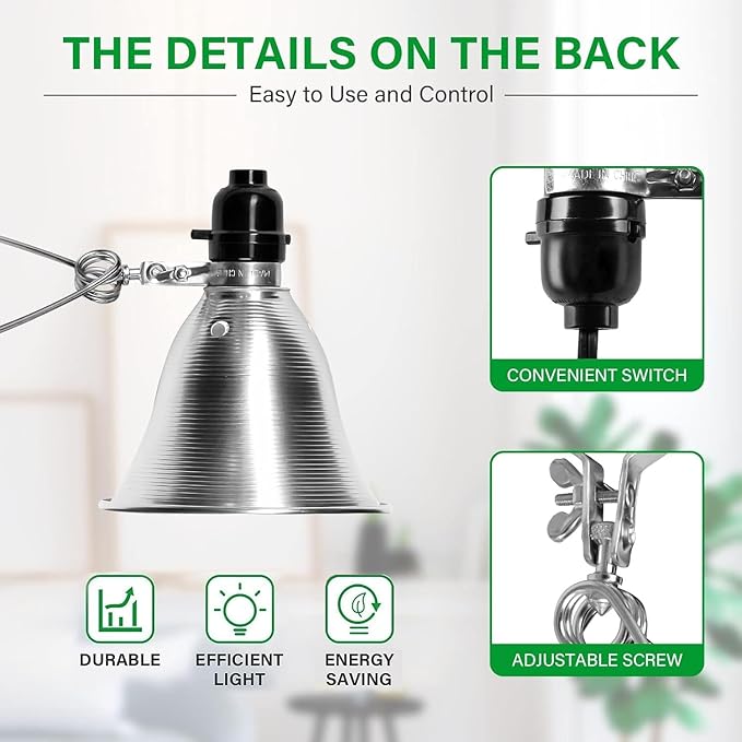 Simple Deluxe Clamp Light with 5.5 Inch Adjustable Aluminum Reflector, Suit for E26 Socket Max 60 Watt Lamp (No Bulb Included), 6 Feet 18/2 SPT-2 Cord, 2 Pack