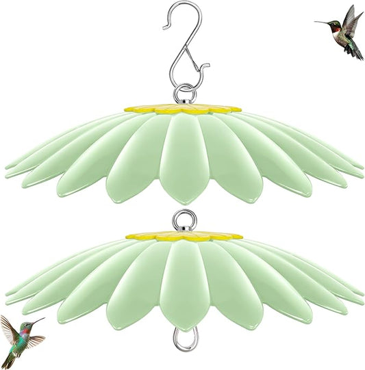 10.5 inch Hummingbird Feeder Shade Dome Cover,Rain Guard,Weather Guard for Bird Feeder, Umbrella Cover for Bird House for Outdoor,Squirrel Baffle,Flower Design(Light Green) 2 Pack
