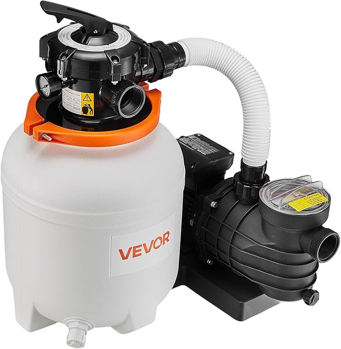 VEVOR FlashPure Sand Filter Pump, 12 in for Above Ground Pool, 0.5 HP 3000 GPH, Swimming Pool Filter System with Timer, 6X Faster Filtration, Media Installed, Leak-Resistant, Ready to Use Out of Box