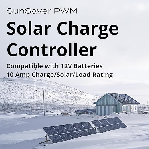 Morningstar SunSaver 10A PWM Solar Charge Controller (SS-10L-12V) - Solar Panel Regulator for 12V batteries, Four Stage Battery Charging, LVD, HazLoc Rated, Low Noise, 5 Year WTY - Designed in the USA