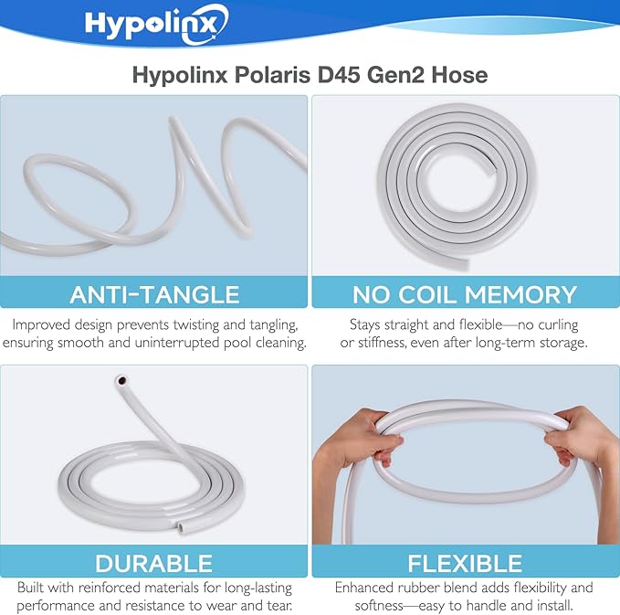 Polaris Compatible Pool Cleaner Hose Replacement – Gen2 30 Ft Feeder Hose for Polaris 280 380 180 & D45 – Tangle-Free Design (Not for 360)