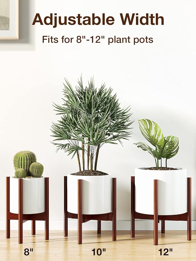 MUDEELA Plant Stand Dark Brown 1 Pack and Plant Stand Dark Brown 2 Pack or 2 Tier