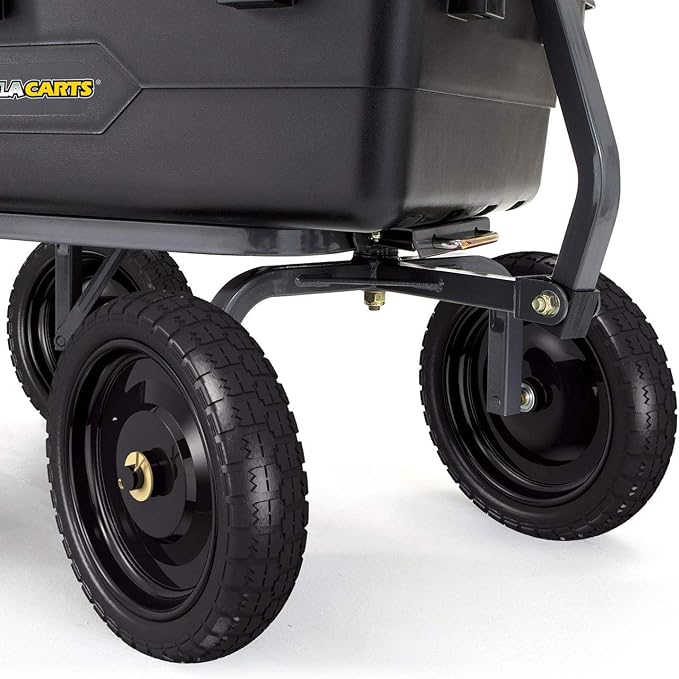 Gorilla Carts 4-Pack 13 Inch Replacement Tires, 2.16” Hub, 5/8” Bore, 300 Lb Capacity Each - No-Flat Wheels for Lawn & Garden Utility Cart, Wagon, Hand Truck, Air Compressor, Pressure Washer and More