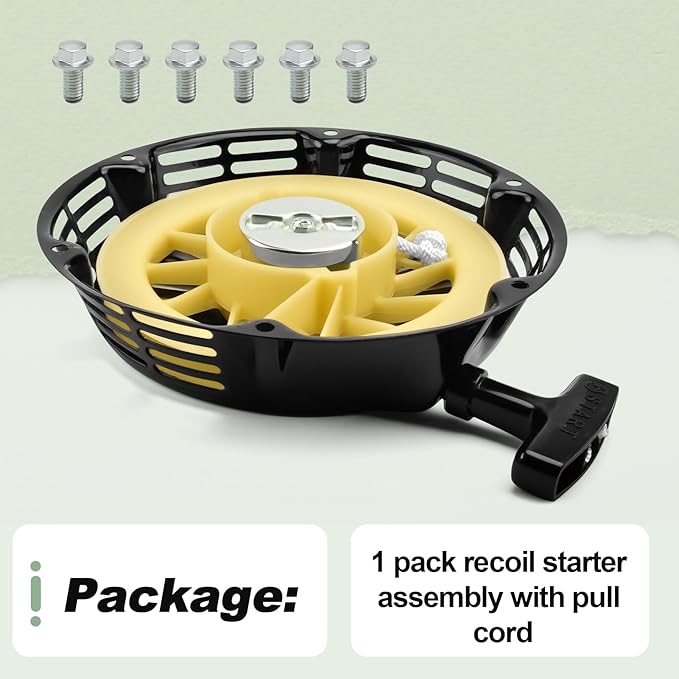 Recoil Starter Assembly with Pull Cord Compatible with Ryobi RY905500 Generator 6500 5500 7000 8000 Watt 389cc 420cc