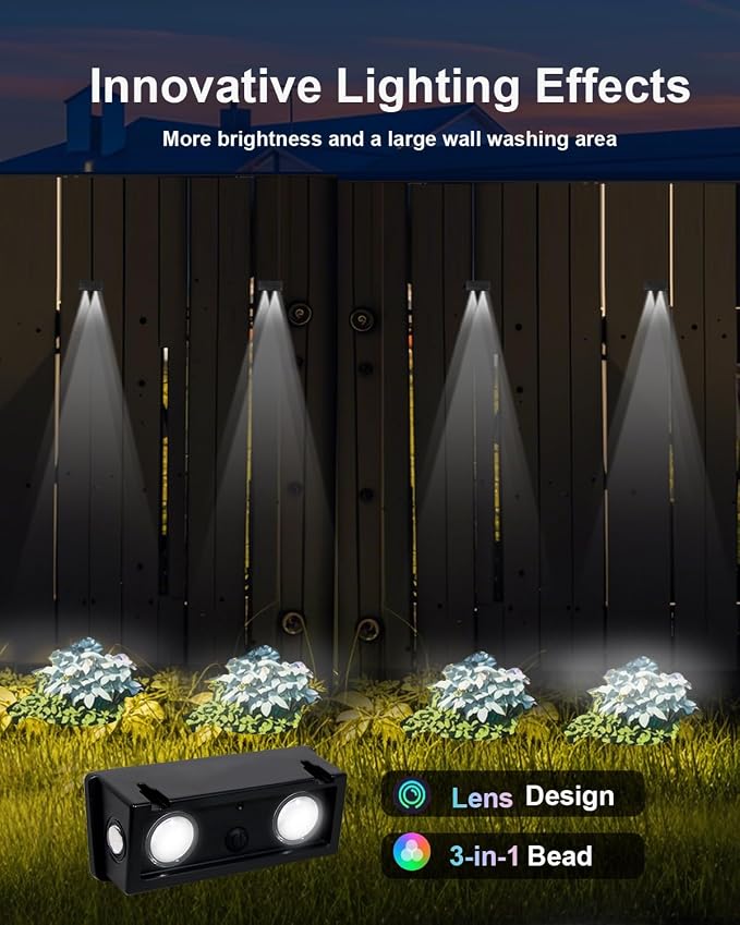Solar Step Lights (Cool, DownSide-16Pack) | Solar Powered, Outdoor Steps