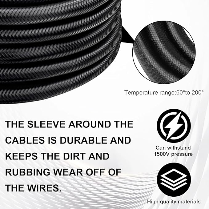 XRDS -RF 8AWG Battery Quick Connect Cable 3 FT, 50 Amp Anderson-Style Connector to O-Ring Terminal, for Solar, RV, EV, and Backup Power Systems