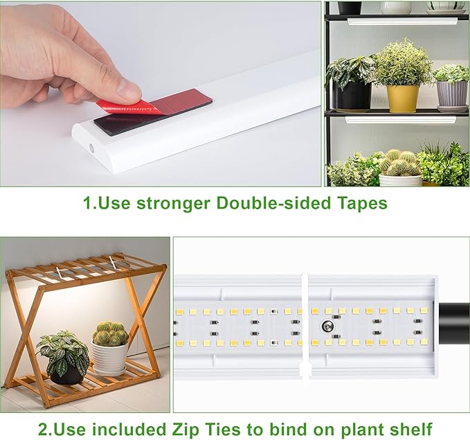 FOXGARDEN Grow Light Strip for Indoor Plants, Full Spectrum 192 LED Bright Grow Lamp with Auto On/Off Timer 4/8/12H, 10 Dimmable Brightness, 2 Packs
