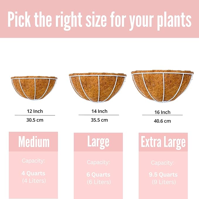 LalaGreen Bundle - 2 Pack,16 inch Wall Planter + 2 Pack,16 Inch White Hanging Basket with Coco Liner,Wall Mounted Extra Large Herb Flower Pots,Outsdie Garden Decor Rail Fence Deck Balcony Patio Porch
