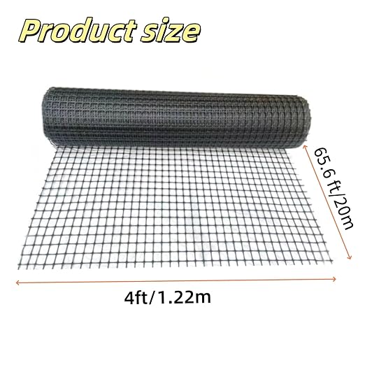 Bidirectional Force Bearing Plastic Geogrid 4' x 65.6' Paver Base Polypropylene Geogrid EarthLock Increase The Bearing Capacity of The Roadbed Prevent Collapse and Crack Formation